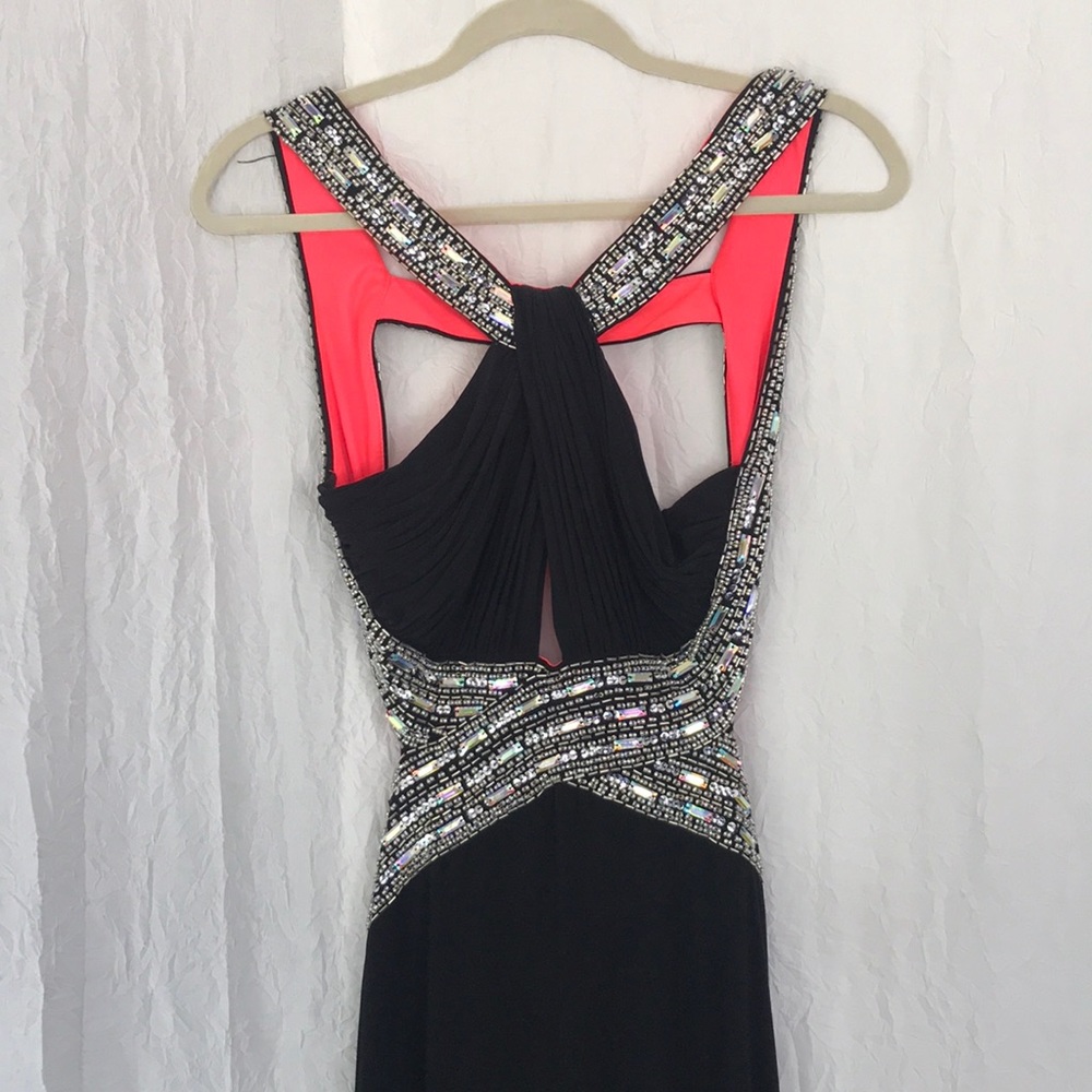 Betsy & Adam Crisscrossed Gown Dress